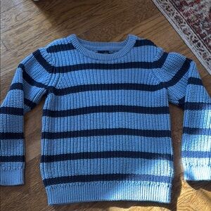 Janie and Jack Navy and Light Blue Striped Crewneck Sweater